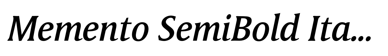 Memento SemiBold Italic